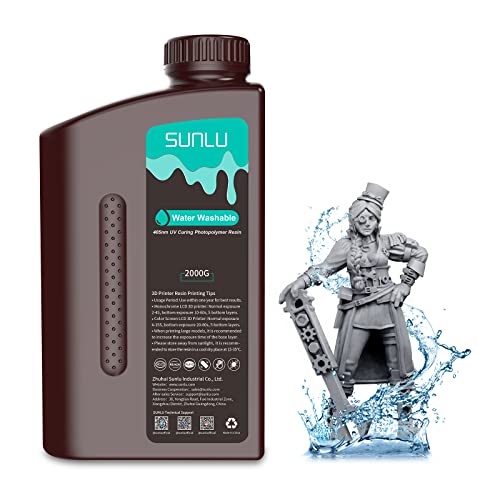 SUNLU Wasserabwaschbares 3D Druckerharz 2kg Dunkelgrau Test