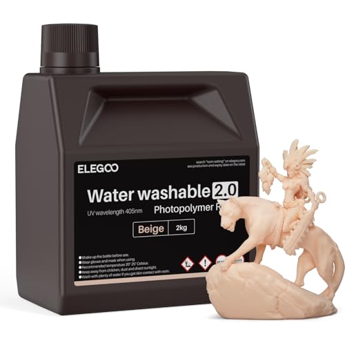 ELEGOO Wasserabwaschbares 3D Drucker Harz Beige 2000g Test