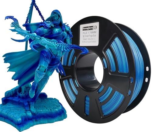 Stronghero3D PLA Filament seidengrün und galaxieblau Vergleich